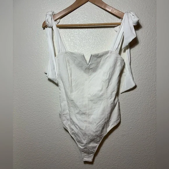 Intimately Free People Tie-Shoulder Bodysuit Size Medium | bodycon | bohemian | - Picture 2 of 8